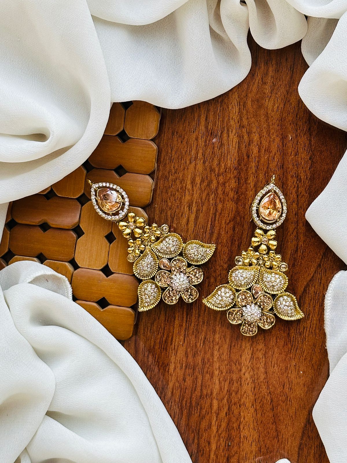 Beautiful 3D Zarqooon Work Weightless Designer Earrings