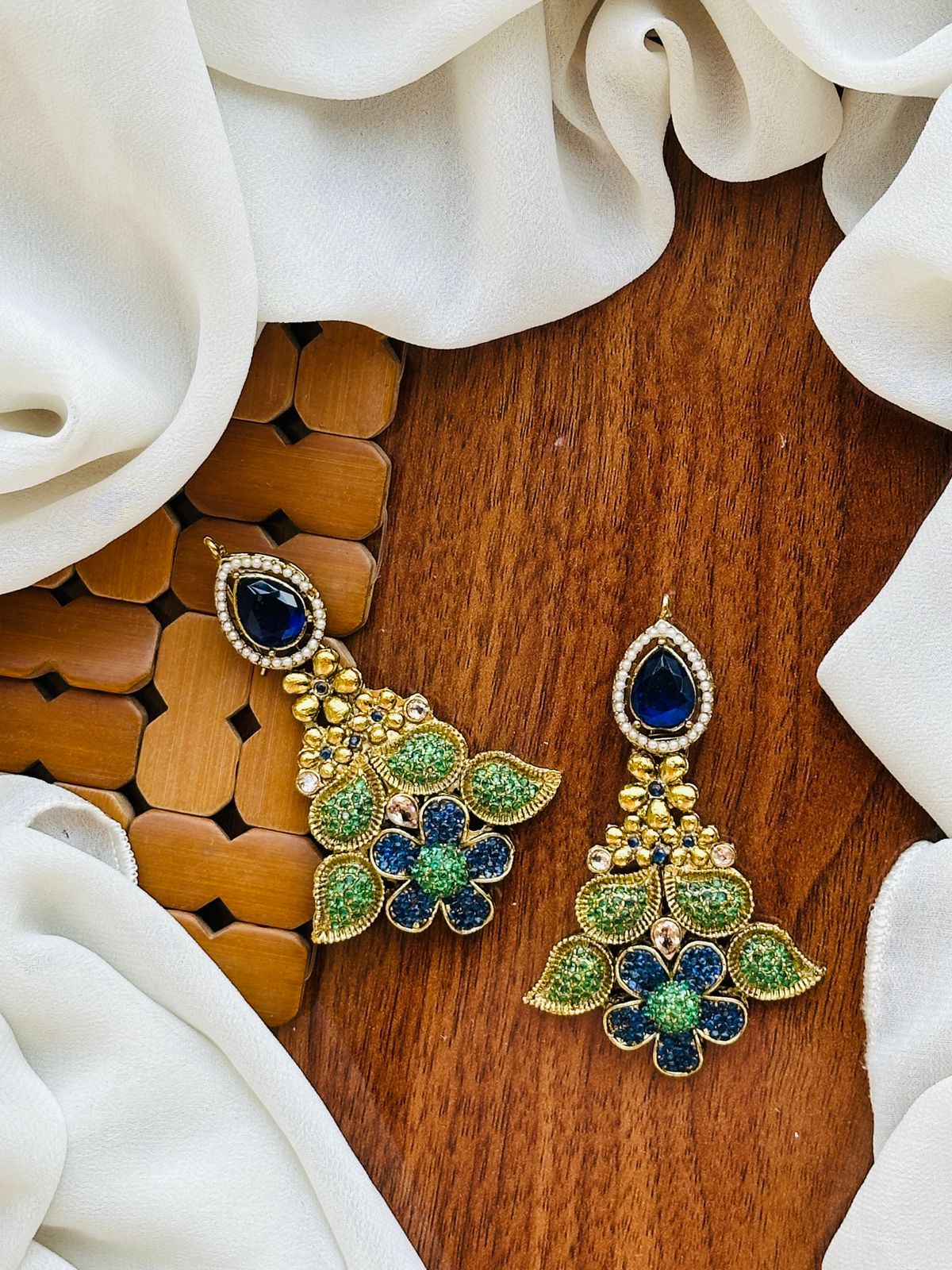 Beautiful 3D Zarqooon Work Weightless Designer Earrings