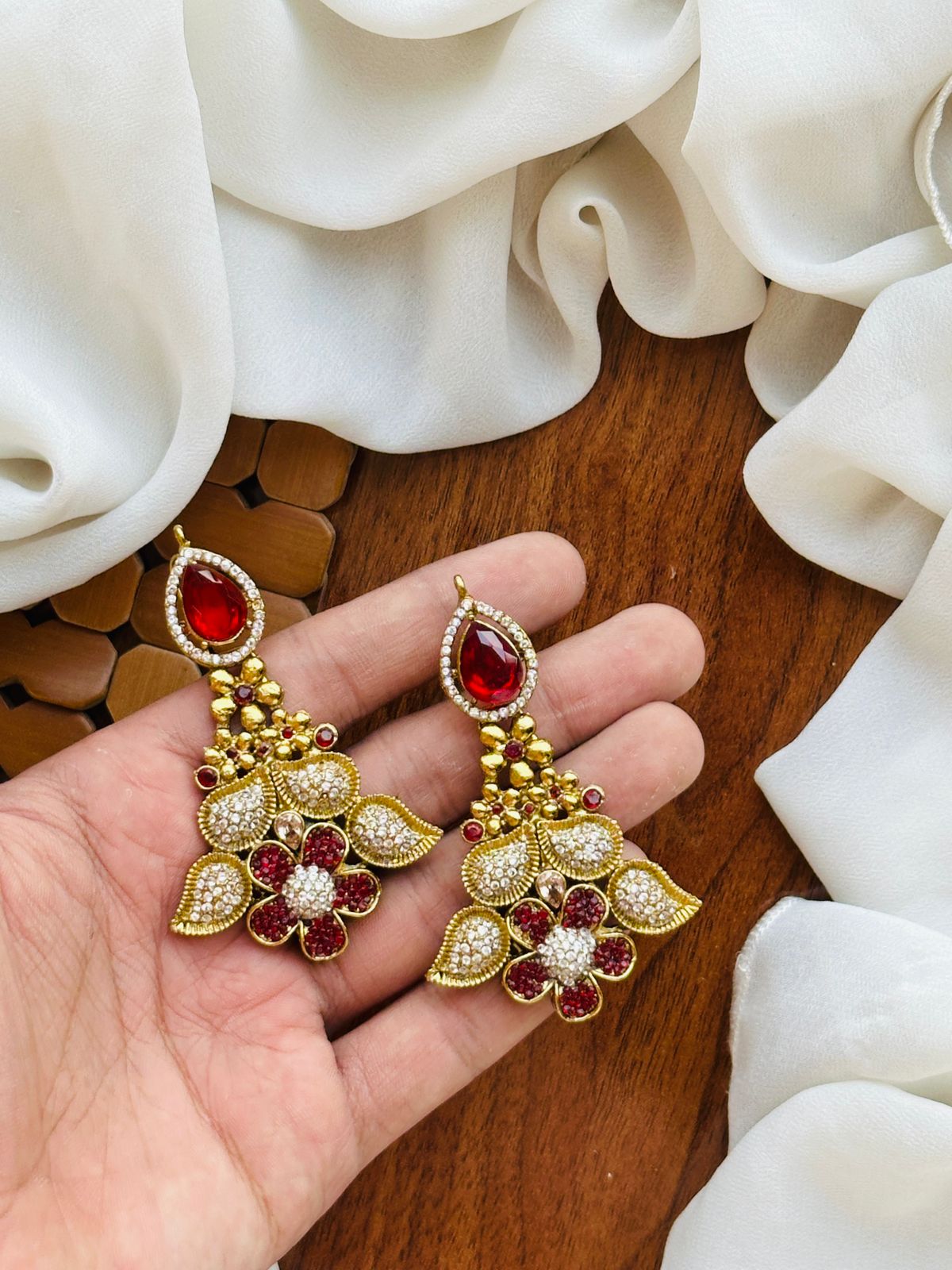 Beautiful 3D Zarqooon Work Weightless Designer Earrings