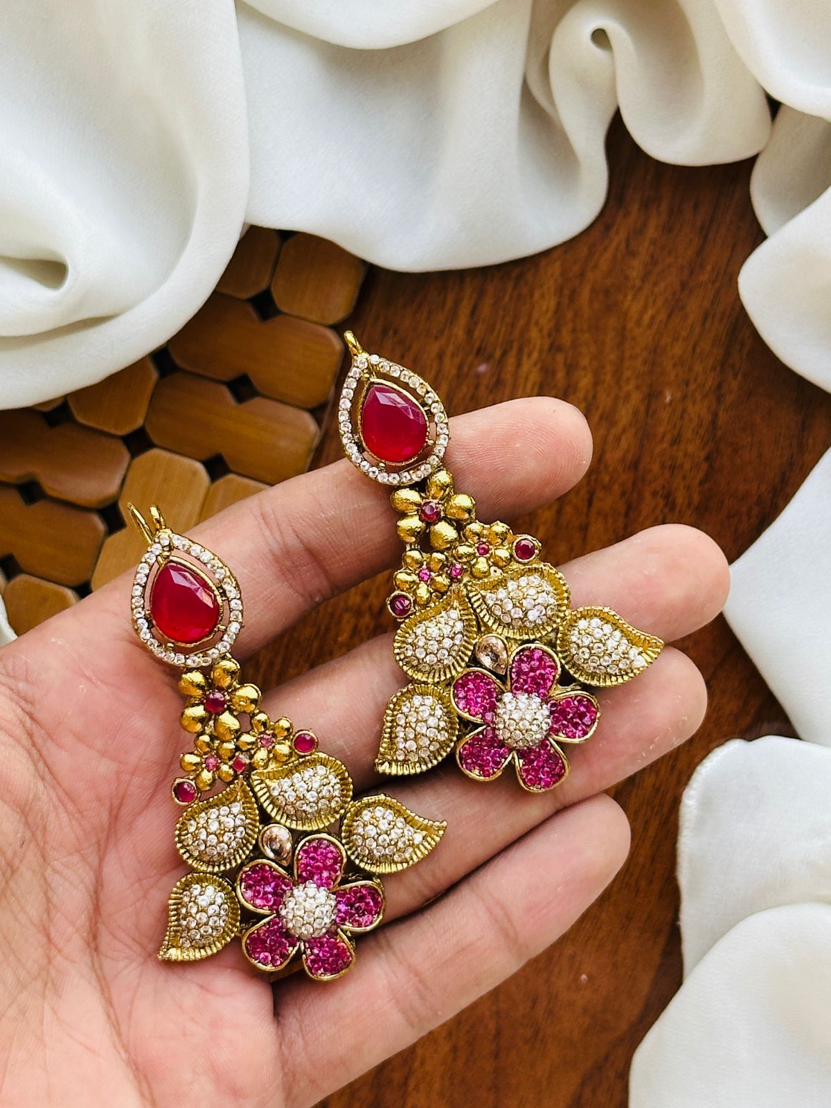 Beautiful 3D Zarqooon Work Weightless Designer Earrings
