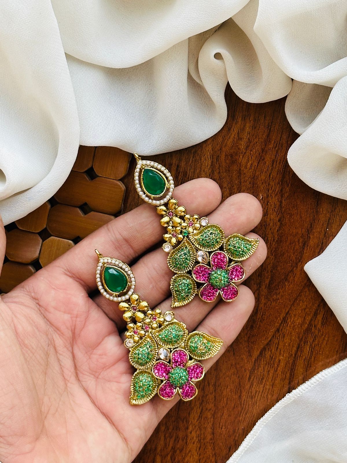 Beautiful 3D Zarqooon Work Weightless Designer Earrings