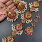 Designer Red & Pearl Statement Bridal Set
